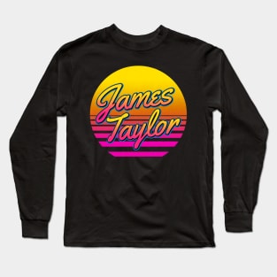 James Personalized Name Birthday Retro 80s Styled Gift Long Sleeve T-Shirt